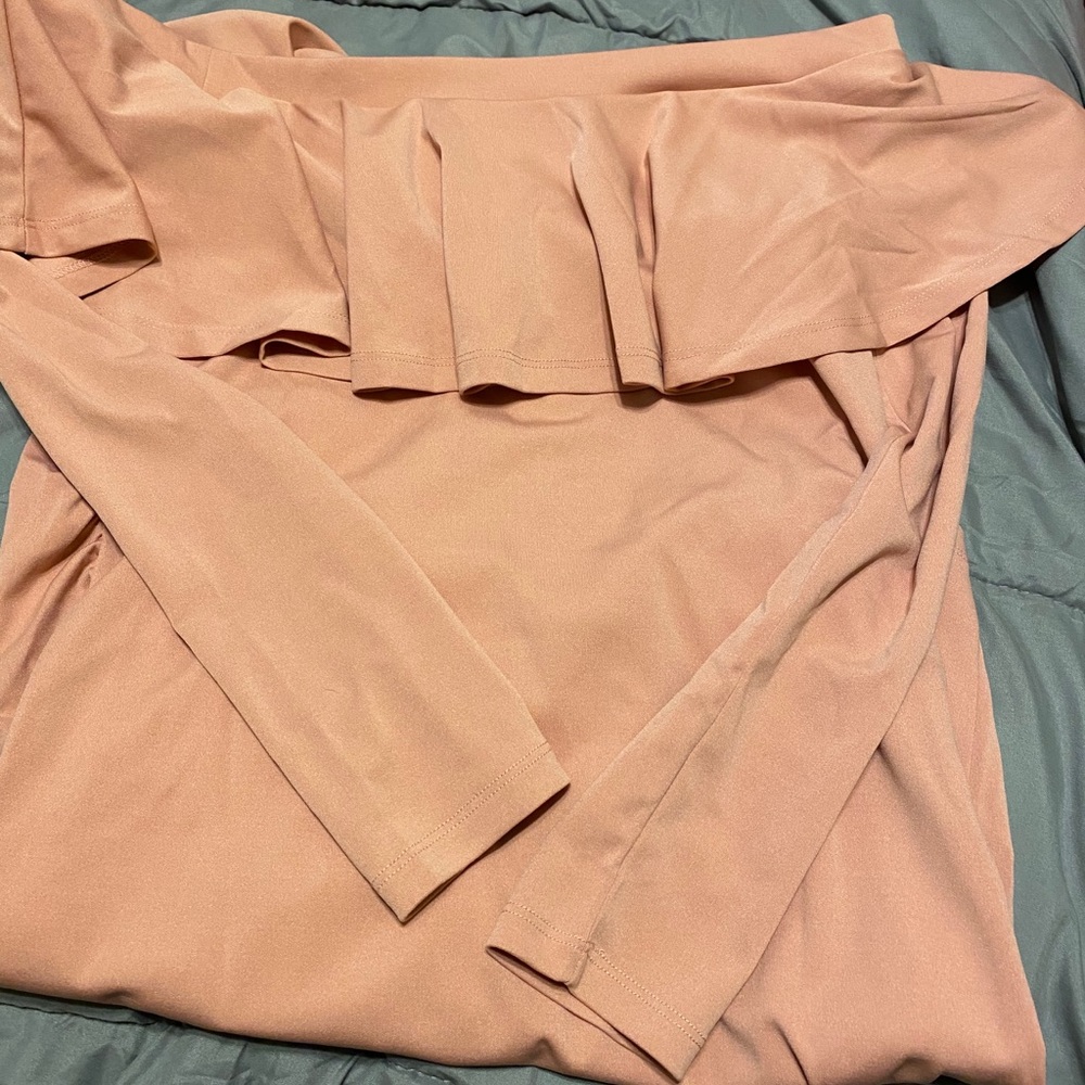 SHEIN off the shoulder ruffled dress